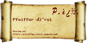 Pfeiffer Örsi névjegykártya